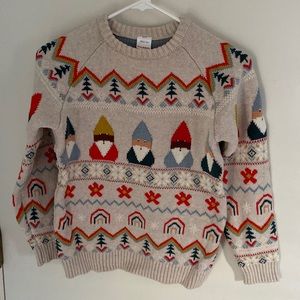 Hanna Andersson kids fair isle sweater with gnomes unisex size 130 (8)